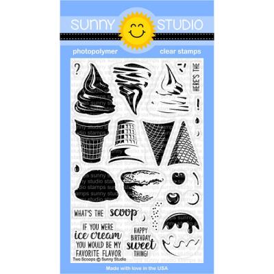 Sunny Studio Layering Clear Stamps - Two Scoops